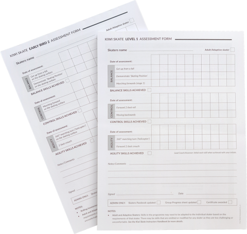 Assessment pad (50 leaf) Early Bird 1 | NZ Artistic Roller Sports